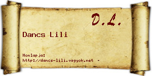 Dancs Lili névjegykártya