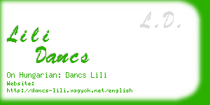 lili dancs business card